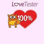 Růžové pozadí s červeným srdcem a žlutou kreslenou postavičkou, vedle které je nápis 100%