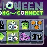 Motivy Halloweenu včetně dýně, ducha, čarodějnického klobouku a černých koček, uspořádané jako herní dlaždice