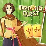 Postava v hnědém oblečení stojí vedle titulu s dlaždicemi připomínajícími mahjong na zeleném pozadí