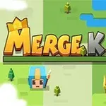 Barevná ilustrace s nápisem „Merge Kill“ a dvěma kreslenými postavičkami na pixelizovaném pozadí s trávou a stromy