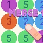 Barevné čísla v kruzích s prstem ukazujícím na číslo jedna a textem MERGE 13 nahoře