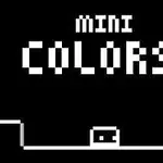 Černobílý pixelový obrázek s textem MINI COLORS!
