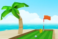 Přesné 3D minigolf na pláži pro vysoké skóre a extra šance