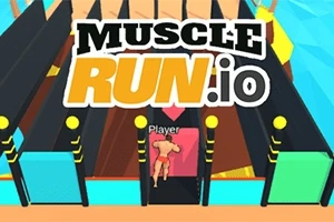 Postava v běžecké dráze s nápisem Muscle Run