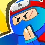 Ilustrace kreslené postavy v modrém kostýmu a červené čelence, která vypadá jako ninja, s rukama složenýma v modlitbě