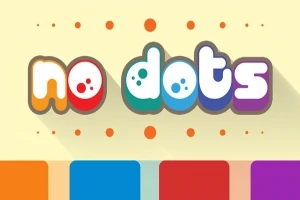 Text no dots v barevném designu na béžovém pozadí s barevnými čtverci pod ním