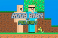 Noob Baby vs Pro Baby je úžasná dobrodružná hra pro dva hráče
