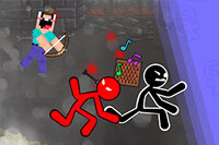 Noob mlčí hlučné sousedy Stickmana lukem v zábavné arkádové hře