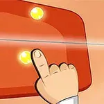 Ruka stiskající dvě žlutá světla na červeném panelu