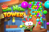 Střílej a dobývej věž v Om Nom Tower 3D – ultimátní bublinová dobrodružství