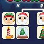 Vánoční motivy s ikonami: elf, Santa Claus, sněhulák, svíčka, zasněžená koule, vánoční stromek a zvonek
