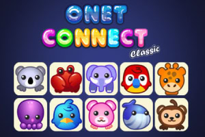 Barevné kreslené postavičky zvířat v mřížce s nápisem Onet Connect Classic nahoře