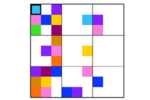 Vyplňte mřížku barvami
