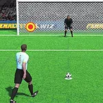 Fotbalista se chystá kopat penaltu na branku hlídanou brankářem