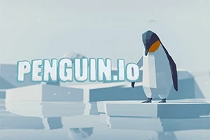 Tučňák stojící na ledové kře s nápisem Penguin