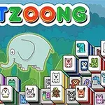 Barevná ilustrace s kresleným slonem a hromadou dlaždic s různými zvířaty