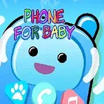 Modrý kreslený telefon s veselou tváří a barevnými tlačítky na světlém pozadí