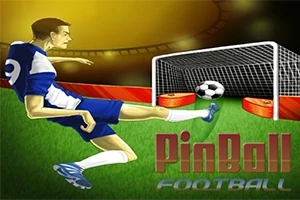 Fotbalista v modro-bílém dresu kope míč směrem na branku na zeleném hřišti