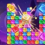 Barevné bloky s tvářemi zvířátek, nad kterými visí kladivo s efektem záblesku