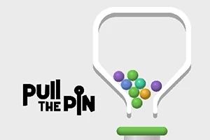 Ilustrace s bílým trychtýřem, v němž je několik barevných kuliček a text Pull the Pin