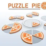 Kreslené plátky pizzy uspořádané do kruhových skupin s nápisem Puzzle Pieces nahoře