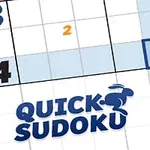 Puzzle mřížka s čísly 2, 3, 4, 9 a logem „Quick Sudoku“