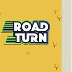 Název Road Turn vedle ilustrace parkoviště s auty různých barev na světle hnědém pozadí