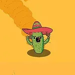 Kaktus s kloboukem sombrero na oranžovém pozadí