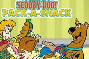 Scooby-Doo! Pack-a-Snack Postavy kresleného seriálu se smějí s tácem plným jídel