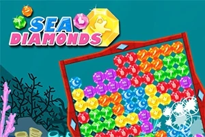 Barevné drahokamy v podmořském prostředí s textem Sea Diamonds
