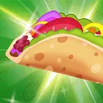 Barevné taco s různými ingrediencemi na zářivém zeleném pozadí
