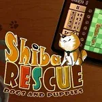 Obrázek zobrazuje kresleného psa Shiba Inu a herní obrazovku na tabletu s šachovnicovým vzorem a grafikou psů