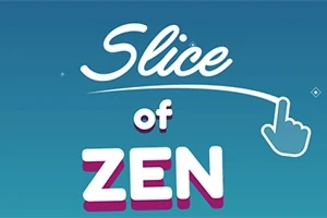 Text Slice of Zen na modrém pozadí s ikonou ruky