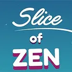 Text Slice of Zen na modrém pozadí s ikonou ruky
