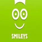 Usmívající se obličej na zeleném pozadí s nápisem Smileys