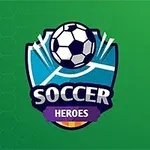 Znak s fotbalovým míčem a nápisem Soccer Heroes na zeleném pozadí