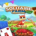 Mladá žena na farmě s kloboukem, vedle níž sedí oranžová kočka a před nimi jsou hrací karty