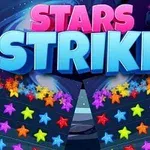Barevné hvězdy uspořádané do řad na tmavém pozadí s nápisem Stars Strike nahoře