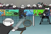 Epická hra badmintonu s panáčky!