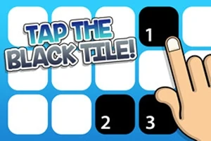 Barevná grafika s textem Tap the Black Tile!