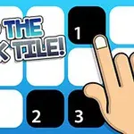 Barevná grafika s textem Tap the Black Tile!