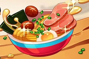Barevná ilustrace misky ramen s plátky masa, vejcem, nudlemi, mořskou řasou a pokrájenou pažitkou