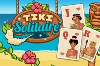 Tiki Solitaire je časově založená varianta oblíbené karetní hry Solitaire