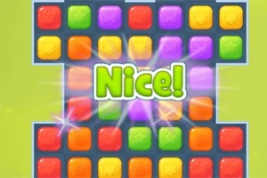 Barevné dlaždice v mřížce s nápisem Nice!