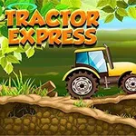 Žlutý traktor na cestě v přírodním prostředí s listy a kopcovitou krajinou