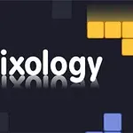 Barevné bloky na černém pozadí s nápisem Trixology uprostřed