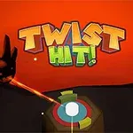 Nad červeným pozadím je text TWIST HIT!
