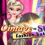 Postavy ve stylovém souboji mezi vintage a moderním swag módním oblečením s výrazným nápisem