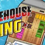 Logo Warehouse King přes obrázek skladiště na lodi u moře