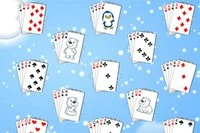 Zima v této hře Solitaire, vytvářejte sloupce na 4 základnách od esa po